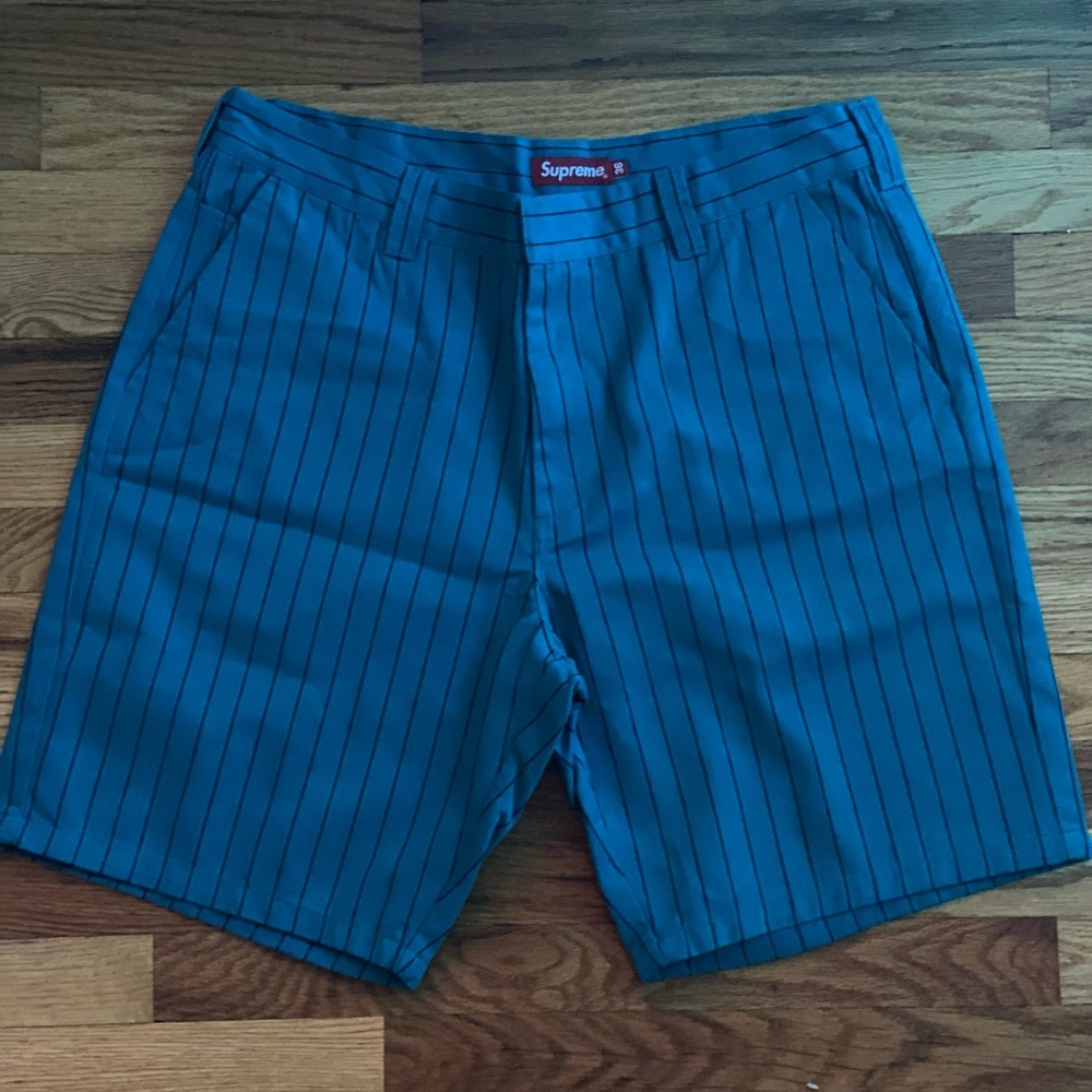 Supreme Work Shorts Teal Strip size 36